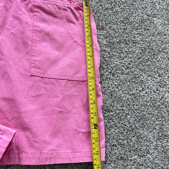 &merci En Merci Bubble Gum Pink Washed Shortalls 100% Cotton Side Zipper Size M - Picture 8 of 13